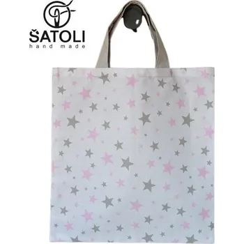 Nákupní taška Šatoli.cz Dětská bavlněná nákupní taška Hvězdičky na bílé