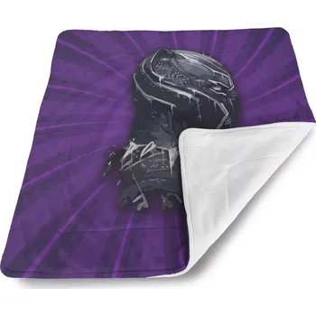 deka Sablio Dětská deka pro miminko BLACK PANTHER z profilu Fialový - 80x100 cm