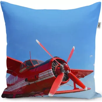 Polštář Dekorační polštář Červené letadlo - Sablio - 40x40 cm