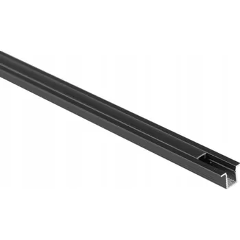 LED lišta LED hliníkový profil 2m zápustný ČERNÝ PW02 ČERNÝ kryt 4 záslepky ECO