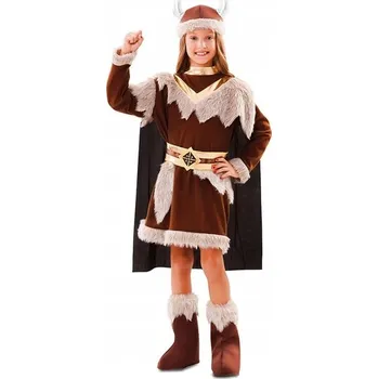 Karnevalový kostým KOSTÝM MALÁ BOJOVNICE VIKING VIKINGOVÉ PŘEVLEK 116