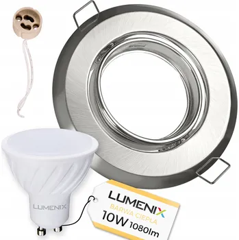 Žárovka SADA Žárovka GU10 10W LED + Stropní Podhledové Svítidlo SATÉN KULATÉ