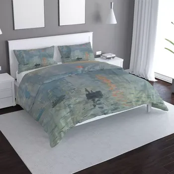 Povlečení Saténové povlečení Imprese, východ slunce - Claude Monet - Sablio - 140x220 / 90x70