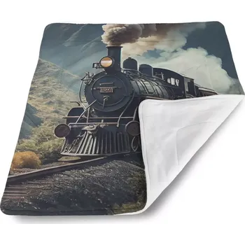 deka Sablio Dětská deka pro miminko Parní lokomotiva v horách - 80x100 cm