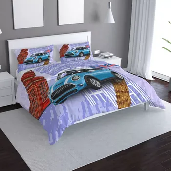 Povlečení Saténové povlečení Mini sedan Londýn - Sablio - 140x220 / 90x70