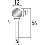 HOEGERT Kovová řezačka s kulovým čelem D