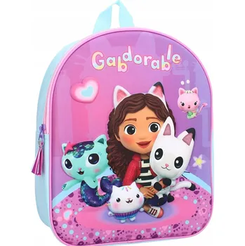 Dětský batoh Gábinin Kouzelný Domek Vadobag Kočičí domeček Jednokomorový předškolní Batoh pro dívky fialový