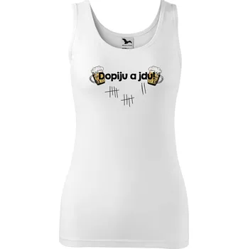 Dámské tílko s potiskem Dopiju a jdu Velikost: L, Barva: Bílá