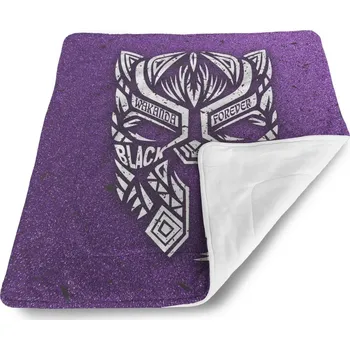 deka Sablio Dětská deka pro miminko BLACK PANTHER wakanda forever Bílý - 80x100 cm
