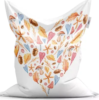 Sedací pytel Sablio Sedací vak Classic Podzimní srdce - 150x100 cm