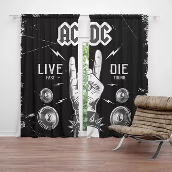 Závěs Sablio Závěsy ACDC Live fast, die young: 2ks 140x250cm