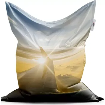Sedací pytel Sablio Sedací vak Classic Křídlo letadla nad mraky - 150x100 cm