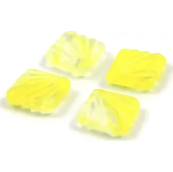 Korálek Korálky skleněné žlutočiré mušličky - 6 ks