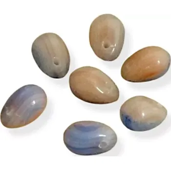 Korálek Korálky skleněné kapky hnědomodré - 50 ks