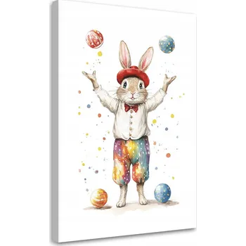 Obraz Obrázek pro děti, Králík Žonglér Cirkus Barevný 40x60