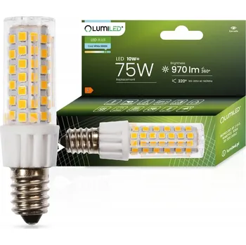 Žárovka LED žárovka E14 Trubková T25 10W = 75W 970lm 6500K Studená bílá 320° LUMILED