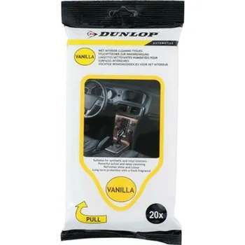 Hygienický ubrousek Vlhčené ubrousky na palubní desky DUNLOP Vanilla 20ks