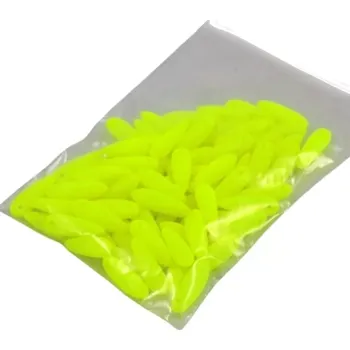 Korálek Korálky skleněné lupínky neonově žluté - 68 ks