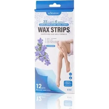 Přípravek na depilaci a epilaci Depilační pásky na nohy a tělo se studeným vosk, 6 kusů, WAX STRIPS LEVANDULE (Levandule)