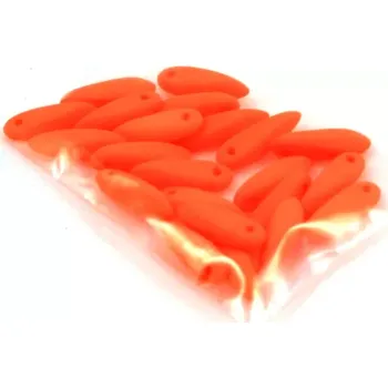 Korálek Korálky skleněné lupínky neonově oranžové - 22 ks