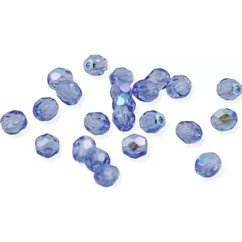 Korálek Broušené ohňovky 4mm AB modré – 50 ks