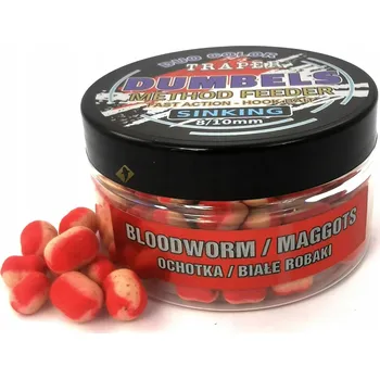 Návnadová surovina Dumbels Traper Sinking Duo Color 8-10 mm 50 g Ochotka / Bílí červi