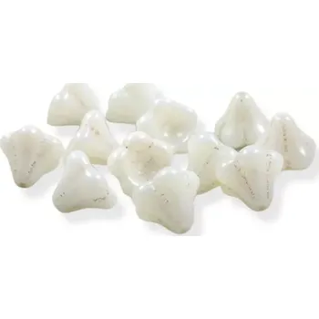 Korálek Korálky skleněné zvonky 13x11 mm bílé melírované - 10 ks