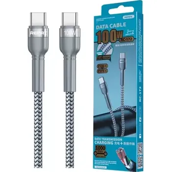 Datový kabel Remax RC-172 USB kabel typ-C na typ-C 100W, 1m, s hliníkové slitiny pro rychlé nabíjení PD - Power Delivery