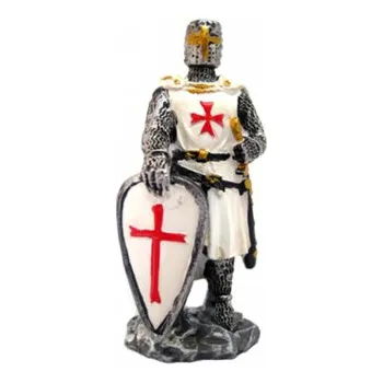 Figurka Model Figurka templáře s velkým štítem - šedý-bílý