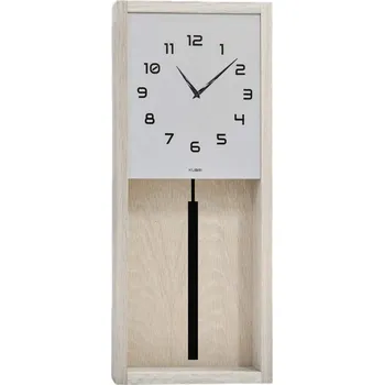 Hodiny KUBRi 0301B - Kyvadlové hodiny české výroby z masivního dubu v odstínu SONOMA