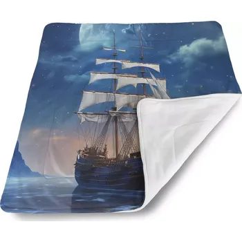 deka Sablio Dětská deka pro miminko Plachetnice mezi horami - 80x100 cm