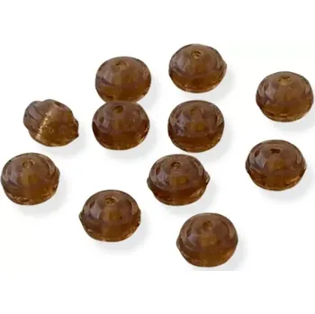 Korálek Korálky skleněné hnědé diskovité - 50 ks
