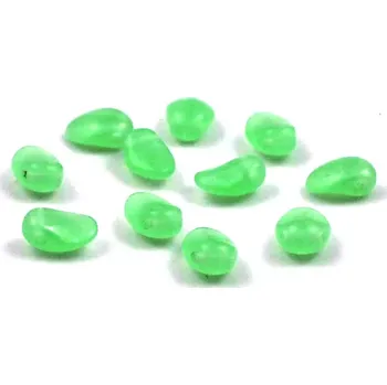Korálek Korálky skleněné lístečky zelené - 40 ks