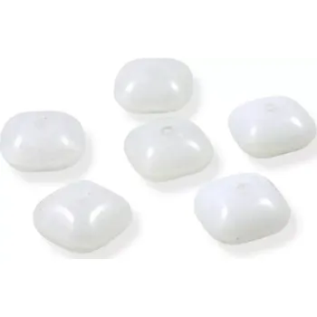 Korálek Korálky skleněné polštářky bílé - 6 ks