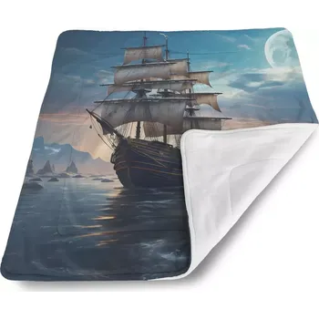 deka Sablio Dětská deka pro miminko Plachetnice mezi skalami - 80x100 cm