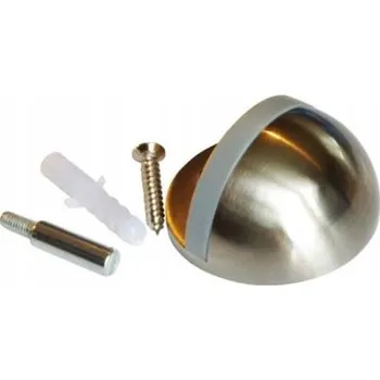 DVEŘNÍ ZARÁŽKA STOPER ŠROUBOVACÍ KULATÁ NIKL SATÉN