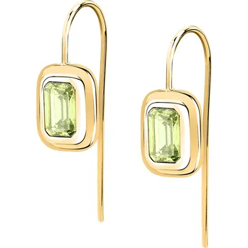 Náušnice Trussardi Pozlacené náušnice se zeleným zirkonem T-Design TJAXA26 + 2 měsíce na vrácení zboží