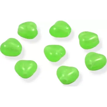 Korálek Korálky skleněné srdíčka zelená - 40 ks