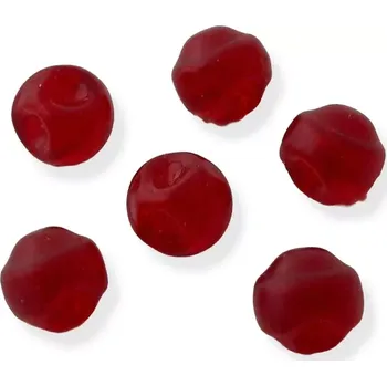 Korálek Korálky skleněné červené knoflíkové - 20 ks