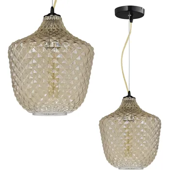 Závěsné svítidlo Orlando, 1x medové skleněné stínítko, b