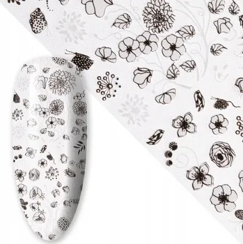 Fólie na nehty - ozdoba Flower White #1