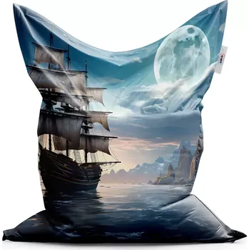 Sedací pytel Sablio Sedací vak Classic Plachetnice mezi skalami - 150x100 cm