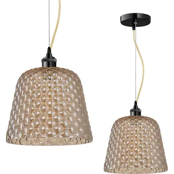 Závěsné svítidlo Rio, 1x medové skleněné stínítko, b