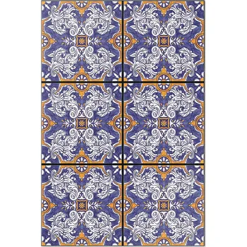 Obraz Koberec do Kanceláře Rozměr: 60x90 cm Stylové dlaždice s rostlinnými ornamenty