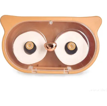 SOVA | závěsná skříňka na 2 role toaletního papíru | samolepicí úchyt | 2v1 s poličkou | meruňková