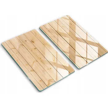 Obraz Skleněné Ochranné Desky Tvrzené pro Indukci 2x30x52 cm Vzhled Jemné Dřevo
