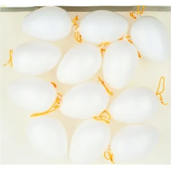 Vajíčka plastová 6 cm bez šňůrky, 12 ks v sáčku, BÍLÁ