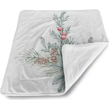 deka Sablio Dětská deka pro miminko Zimní kytice - 80x100 cm