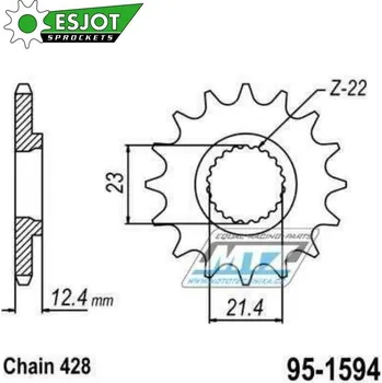 Řetězová sada pro motocykl Kolečko řetězové (pastorek) 1594-15zubů ESJOT 50-15049-15 - Yamaha XG250 Tricker + XT250 + YBR250 95-1594-15-ES
