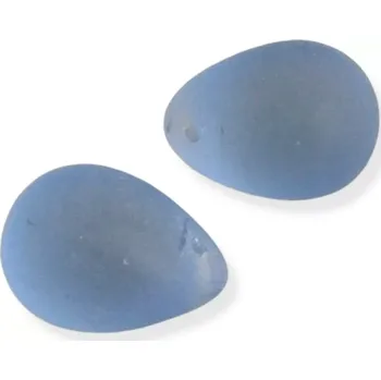 Korálek Korálky skleněné kapka frosty modrá - 1 ks